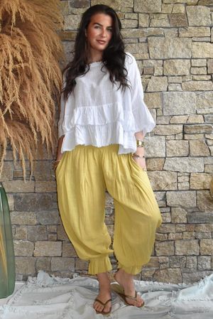 Sundaze Cheesecloth Bloomer Pant Soft Ochre